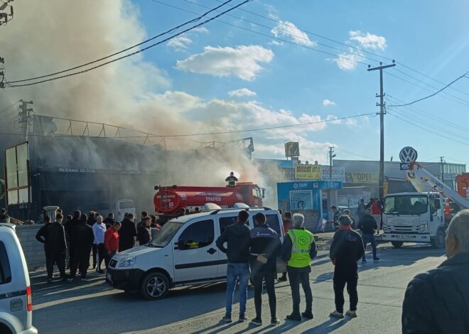 Niğde’de oto tamirhanesinde yangın söndürüldü